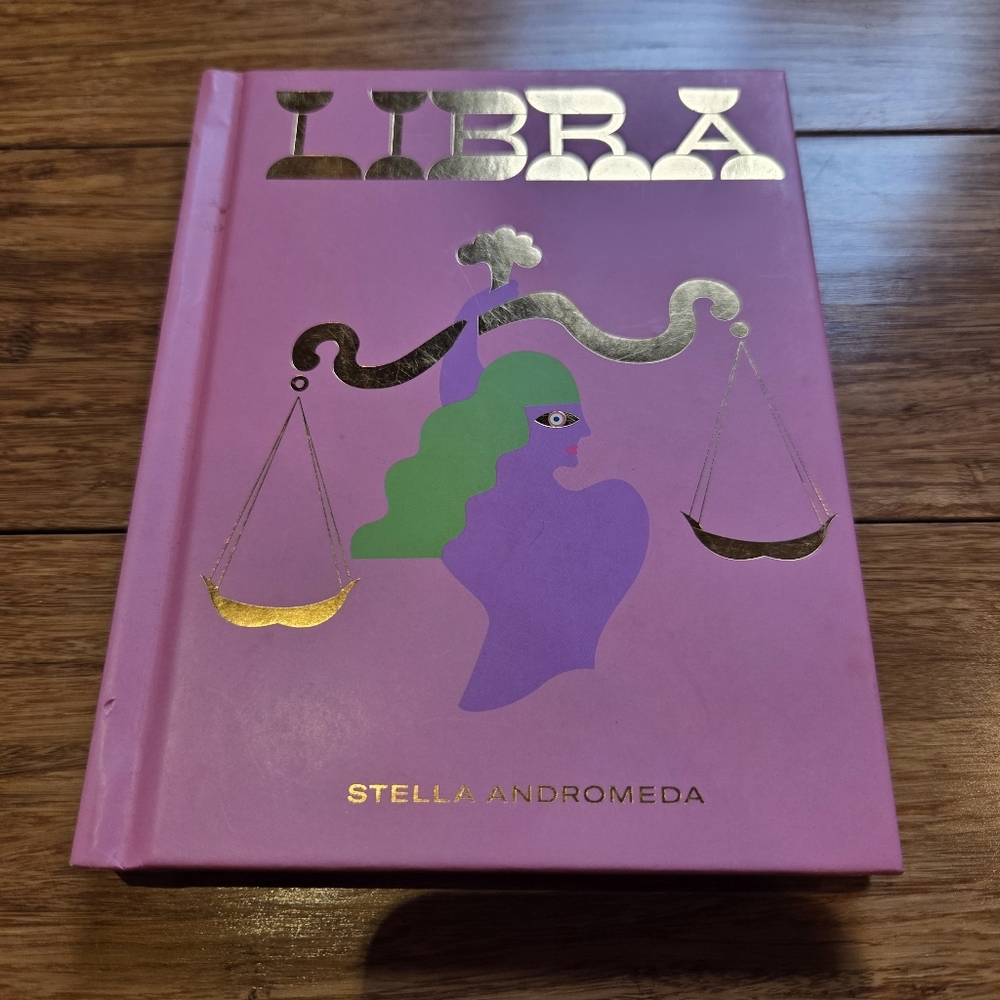 Source Unknown Pink and Gold Libra Coffee Table Book